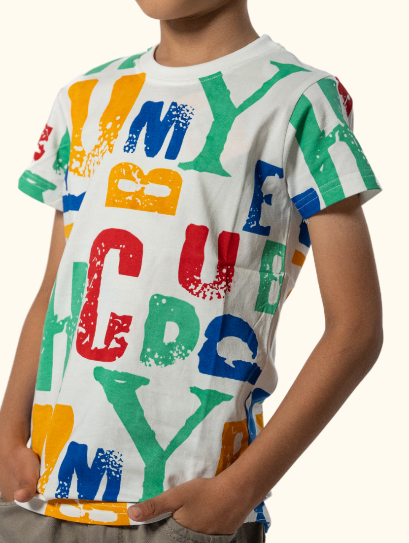 Vibrant Alphabet Print T-Shirt