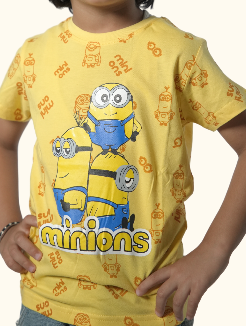 Minions Yellow Printed T-Shirt