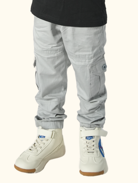Light Grey Cargo Pants for Kids
