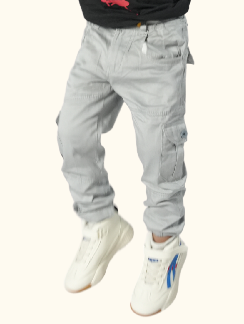 Light Grey Cargo Pants for Kids