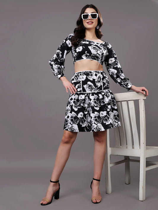 Black & White Floral Co-ord Set