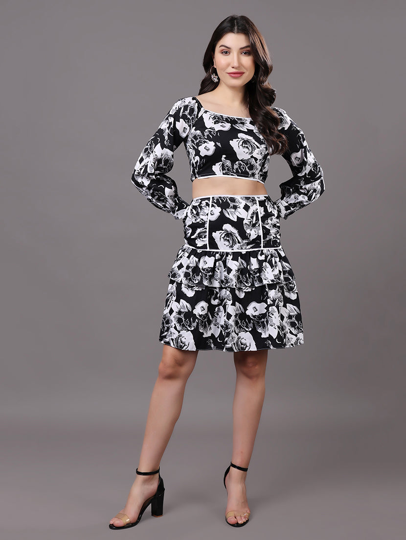 Black & White Floral Co-ord Set