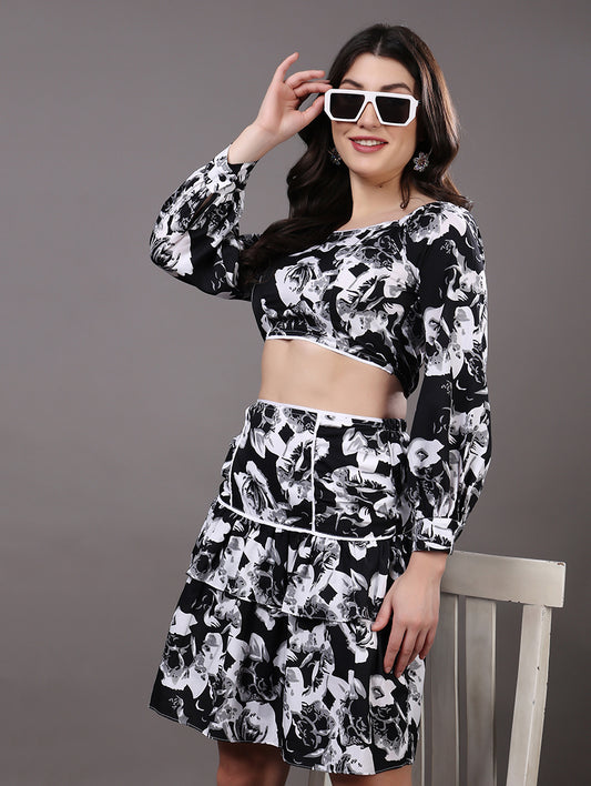 Black & White Floral Co-ord Set