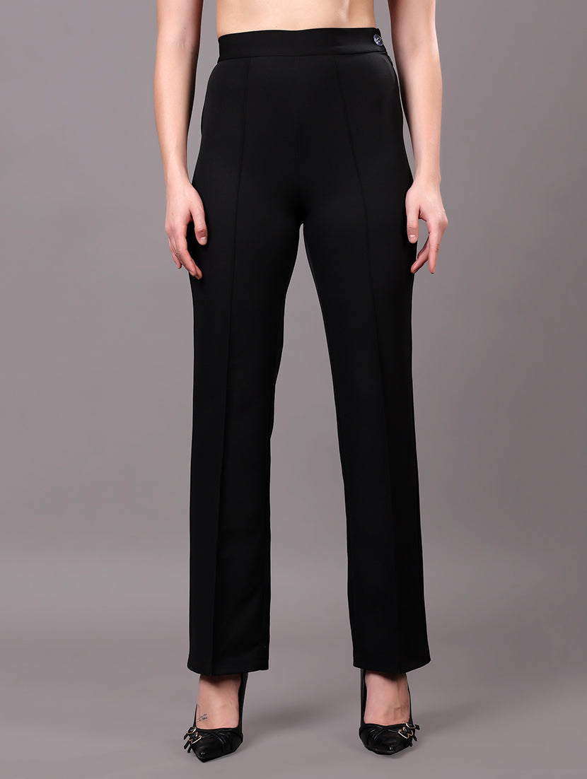 Black Slim-Fit Tailored Trousers