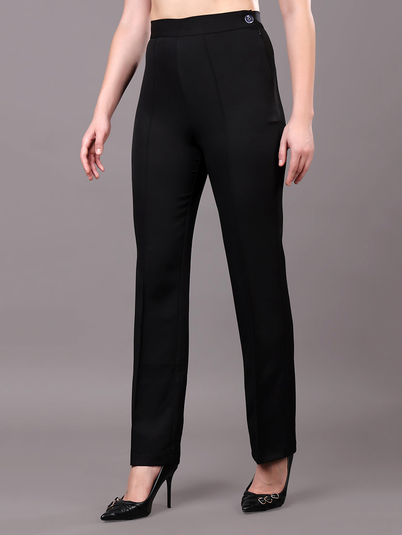 Black Slim-Fit Tailored Trousers
