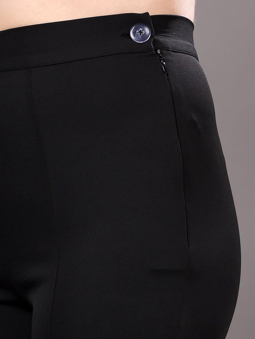 Black Slim-Fit Tailored Trousers