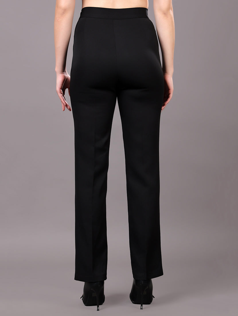 Black Slim-Fit Tailored Trousers