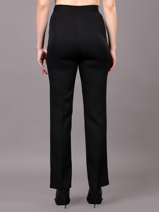 Black Slim-Fit Tailored Trousers