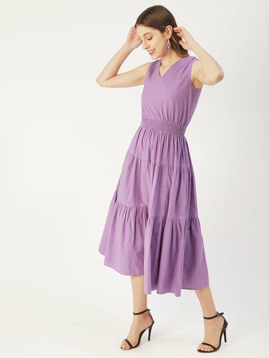 women's tiered dress solid dress