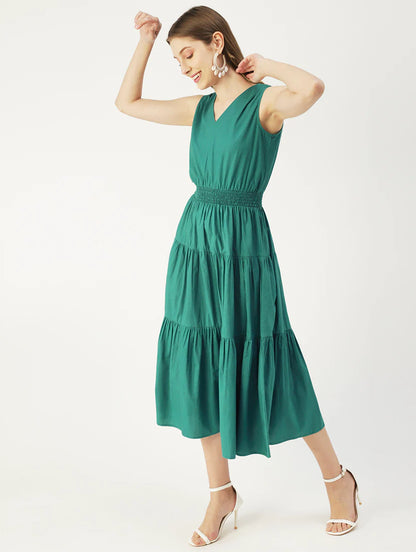 women's tiered dress solid dress