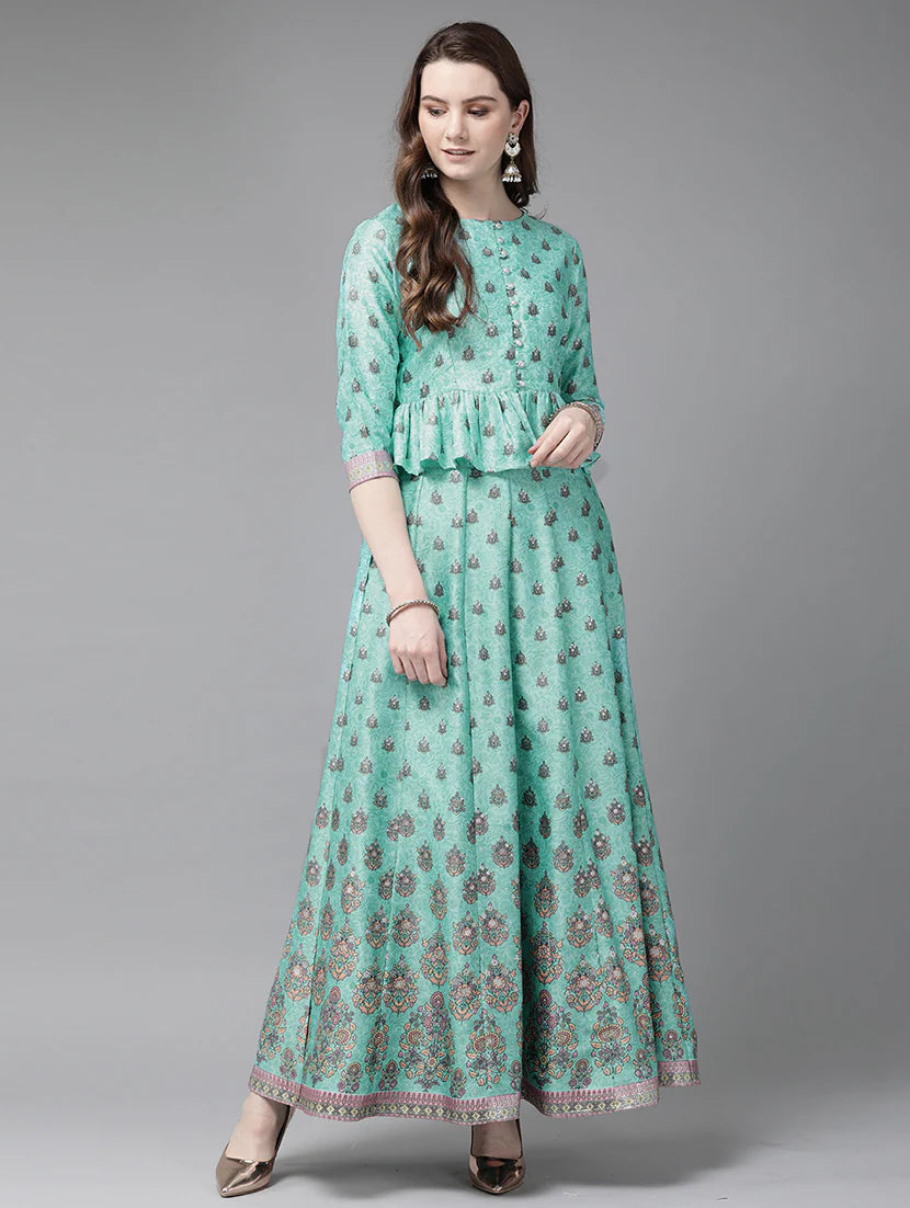 women green printed co-ord set