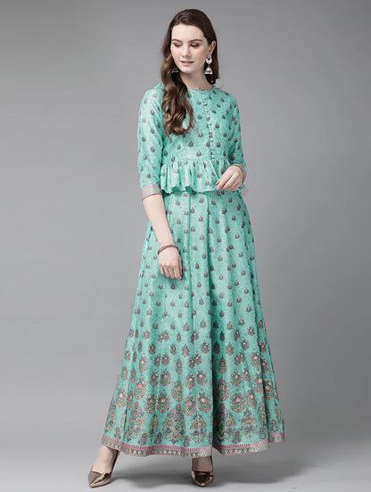 women green printed co-ord set