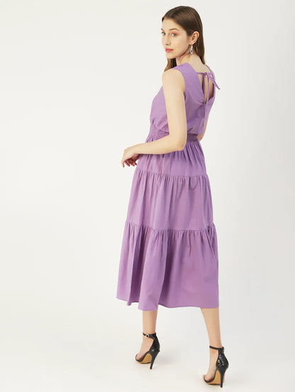 women's tiered dress solid dress