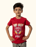 Hip Hop Music Red Printed T-Shirt