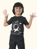 Astro Kid Black Printed T-Shirt