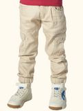 Beige Cargo Joggers for Kids