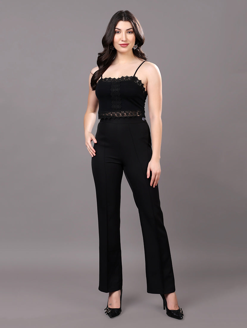 Black Slim-Fit Tailored Trousers
