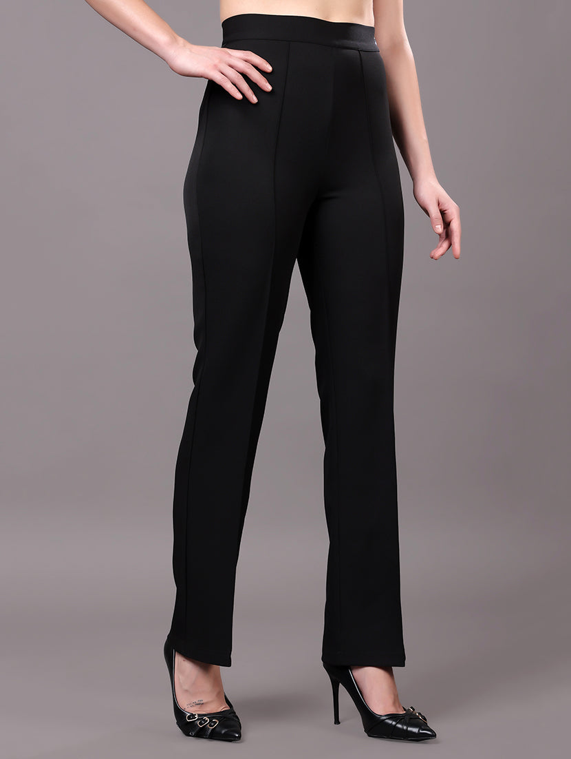 Black Slim-Fit Tailored Trousers