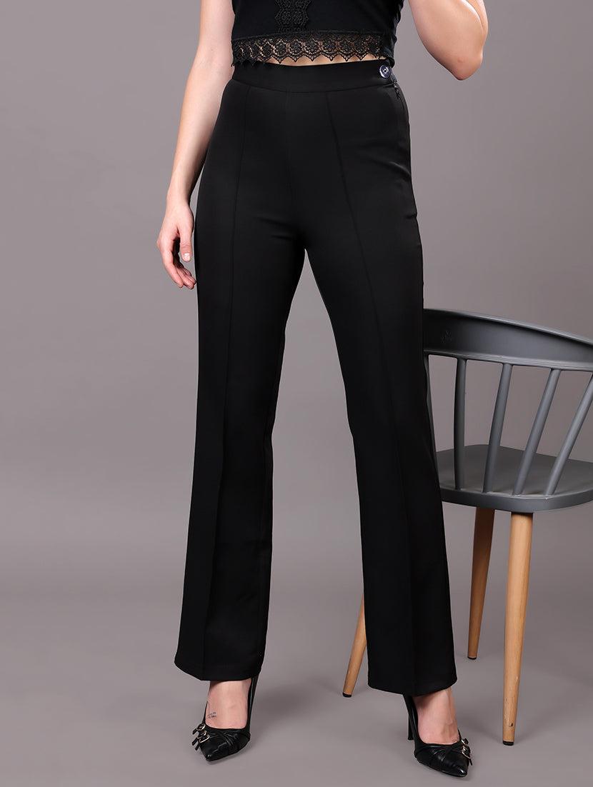 Black Slim-Fit Tailored Trousers
