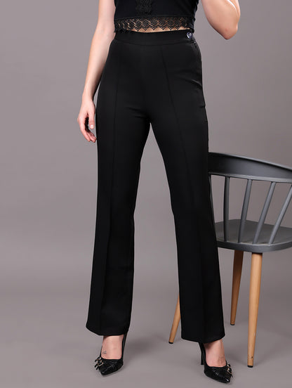 Black Slim-Fit Tailored Trousers