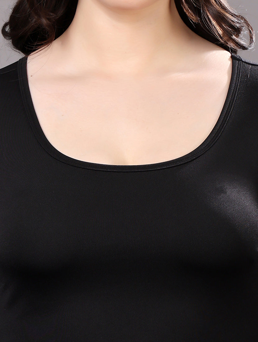 Black Bell-Sleeve Crop Top
