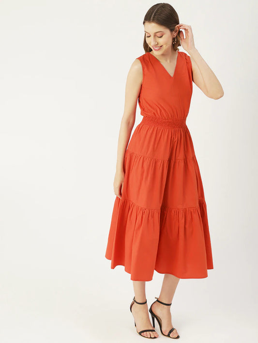 women's tiered dress solid dress