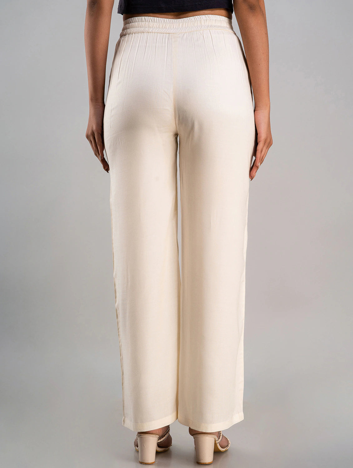 solid wide leg trouser